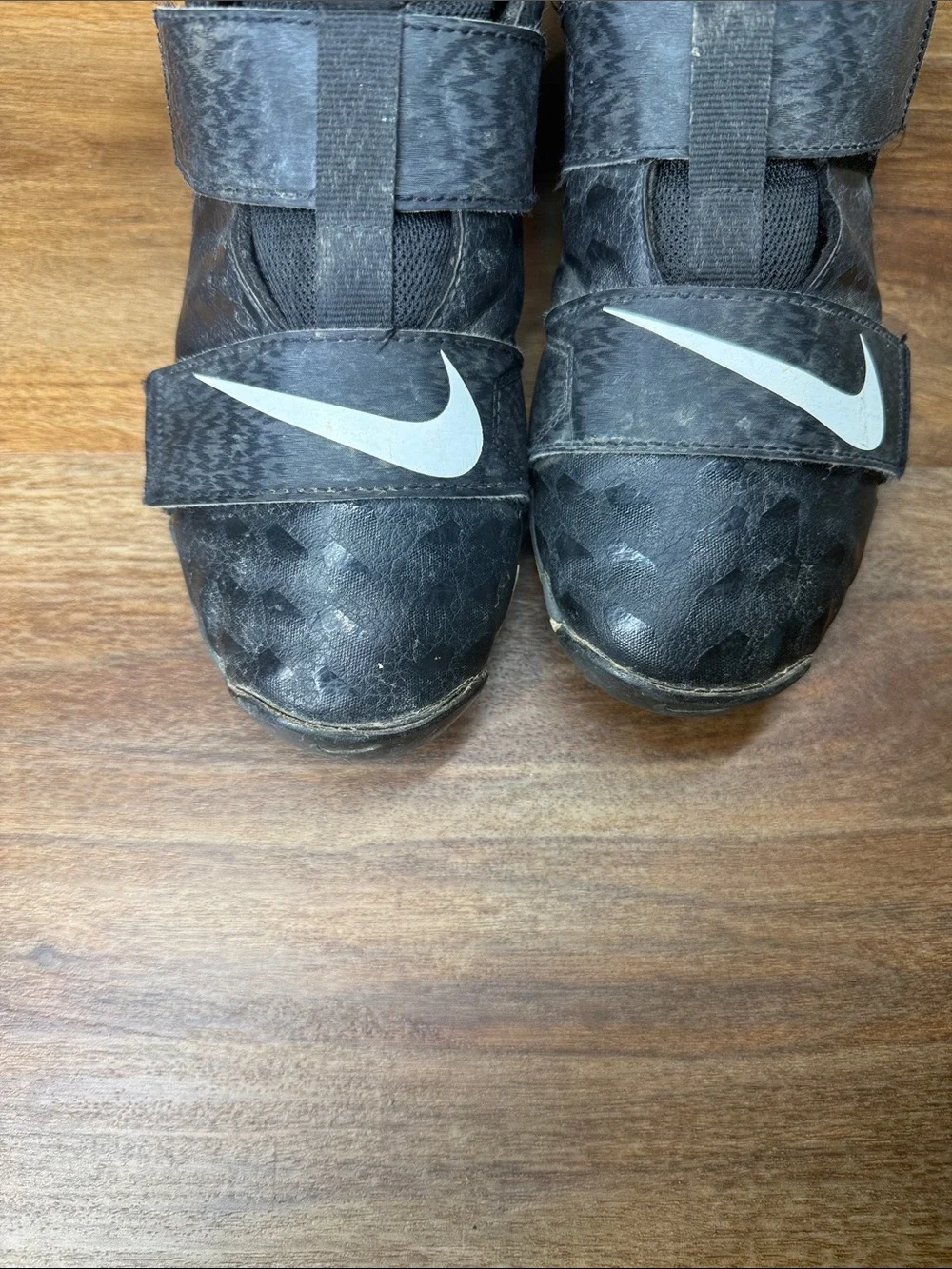 Nike Force Kids Black and White Velcro Cleats
